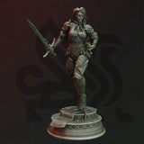 Mina Strauss / Vampire / Warrior / Fighter / Death Knight / DnD / GM Stash / 3D Print / 4K Mini / TableTop Miniature / 32mm / 75mm