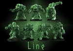 Big Green Ones / Orc Fantasy Football Team / Orc Team / Tabletop / Miniatures / Boardgame