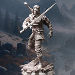 Tarick Wolfheart / Fighter / Witcher / Human / Hunter / Pathfinder / DnD / DM Stash / 3D Print / 4K Mini / TableTop Miniature / 32mm / 75mm