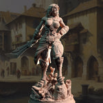 Inedra-Ki / Fighter / Sea / Elf / Warrior / Triton / Pathfinder / DnD / DM Stash / 3D Print / 4K Mini / TableTop Miniature / 32mm / 75mm